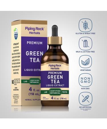 Piping Rock Green Tea Extract Liquid | 4 Fl Oz | Premium Herbal Supplement | Vegetarian | Alcohol Free | Non-GMO Gluten Free - Buy Online on GoSupps.com