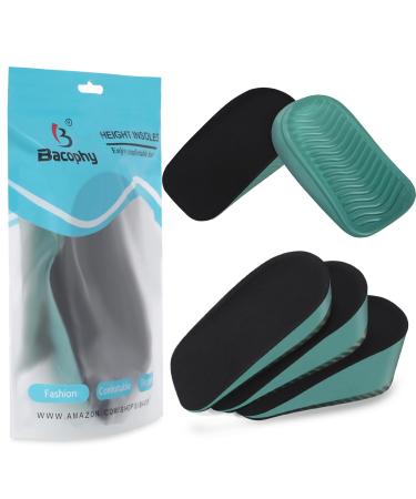 Bacophy Height Increase Insoles 2CM/3CM/4CM 1 Pair for Men & Women Invisible Shoe Lifts Heel Support Heel Cushion Pads Anti-Slip Design Height Lift Insoles