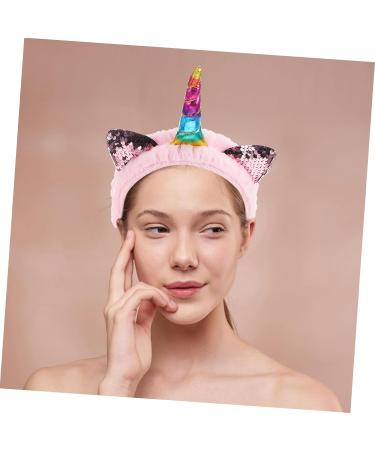 VALICLUD Unicorn Makeup Headband Cute Shower Hairband Women Girls Spa Headband for for Washing Face Spa Makeup Shower Bath Sports Pink - Buy Online on GoSupps.com