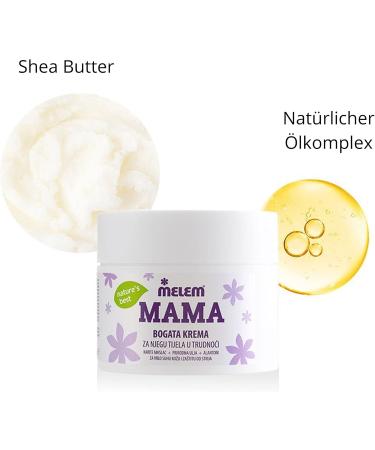 Melem Mama 300 ml Cr me de soin pour le corps avec hydratant Effet apaisant et rajeunissant sur la peau pendant la grossesse en cas de changements de poids pour une protection contre les vergetures - Buy Online on GoSupps.com