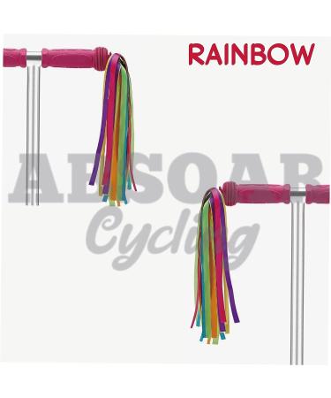 ABSOAR Kids Bike Streamers - 2 Pairs, 18 Bands, Rainbow Colors - Handlebar Tassel Ribbon for Girls & Boys - Perfect for Bicycles and Scooters - Buy Online on GoSupps.com