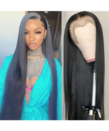 You Unique Straight Lace Front Wigs Human Hair 13x4 Hd Lace Frontal Wigs Human Hair Pre Plucked 150% Density Straight Human Hair Wigs For Black Women With Baby Hair(13x4 Straight Wig  24 Inch) 24 Inch straight lace front...