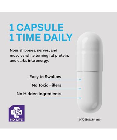 MD. Life Magnesium Oxide 400mg Capsules - High Absorption Magnesium Supplement for Leg Cramps Sleep & Vascular Health - 60 Capsules - Non-GMO Pills for Women 60 Count (Pack of 1) - Buy Online on GoSupps.com