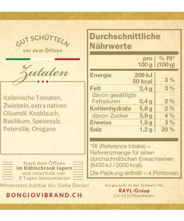 Bongiovi Pasta Sauce Marinara 400g - Authentic Italian Flavor for Your Dishes | International Shipping Available - Buy Online on GoSupps.com