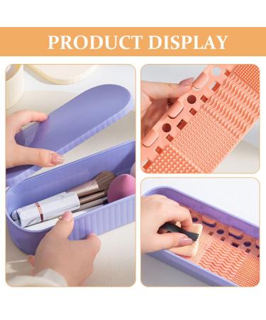 FOMIYES Makeup Brush Cleaning Mat & Holder | Purple Brush Cleaner Pad & Organizer for Flawless Makeup - Buy Online on GoSupps.com