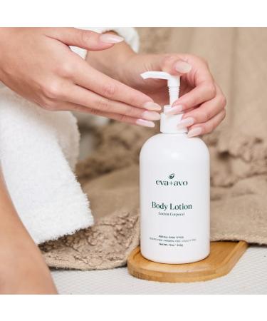 Eva + Avo Hydrating Body Lotion Lightweight Moisturizing Formula for Dry Extra Dry & Combination Skin Daily Body Moisturizer for Women & Men 12 Fl Oz Body Lotion 12 Fl Oz (Pack of 1) - Buy Online on GoSupps.com