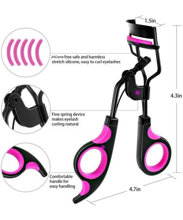 Professional Eyelash Curler with 5 Extra Silicone Pads - Essential Makeup Tool for Women - Buy Online on GoSupps.com