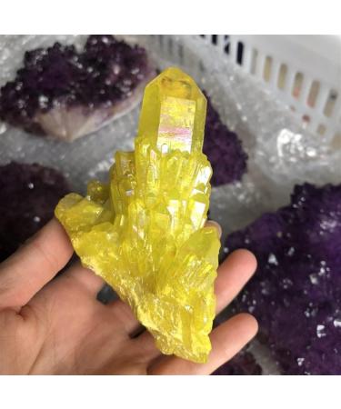Natural Crystal Rough Gift Natural Clear Crystal Titanium Yellow Quartz Stone Halo Crystal Cluster Decoration (Size : 1000g) - Buy Online on GoSupps.com