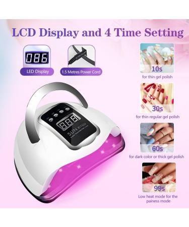 280W UV LED Nail Lamp - Professional Gel Nail Dryer with 66 Beads Fast Curing & Auto Sensor Portable Nail Art Tool for Fingernails & Toenails - Buy Online on GoSupps.com