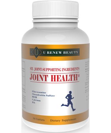 URENEWBEAUTY Glucosamine Chondroitin Supplement Joint&Cartilage Support with MSM Hyaluronic Acid&Calcium 1400mg Glucosamine HCl per Serving 90 Tablets Made in USA Non-GMO Gluten-Free