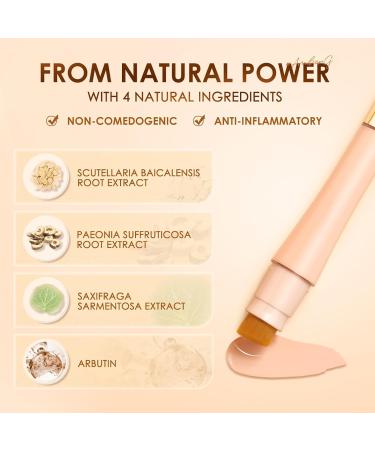 Double-Head Concealer & Foundation 2-in-1 with Brush | Moisturizing Brightening Waterproof Makeup for Dark Circles - Buy Online on GoSupps.com