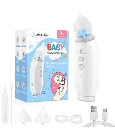 Little Bo Baby Nasal Aspirator for Baby  Electric Nose Aspirator for Toddler with Music & Light Soothing Baby Nose Sucker  Food-Grade Silicone Nozzles