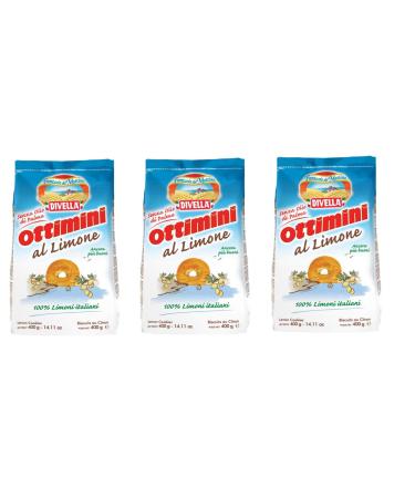 Divella Divella Ottimini al Limone Italian Cookies with Lemon 400 g Cookies 100% Italian Lemon - Pack of