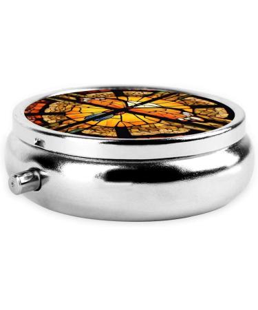 Buy Orange Butterfly Round Pill Box - 3 Compartment Travel Medicine Organizer | Portable Vitamin Holder & Purse Accessory - Buy Online on GoSupps.com