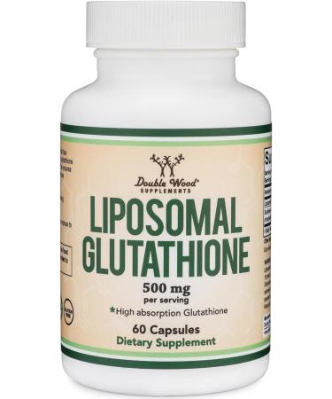 Liposomal Glutathione Supplement 500mg per Serving 60 Capsules (Vegan Safe Non-GMO) Max Absorption Liposomal Glutathione with Genuine Smell and Taste by Double Wood - Buy Online on GoSupps.com