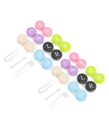 Homsfou 1 set 2 boxes contact lens container contact lenses- wearing conditions for contact lens lens holder portable holder for eye care sets colored contact lenses bracket