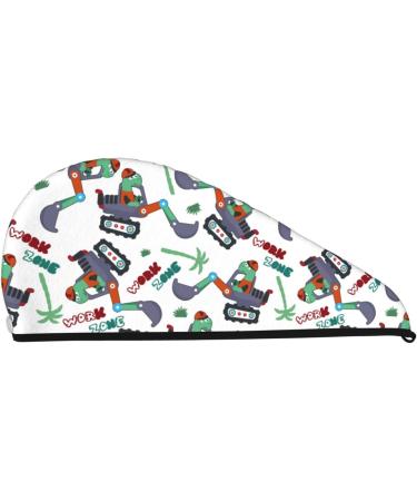 Soft Super Absorbent Dinosaur Excavator Microfiber Hair Towel for Women - Quick Dry Coral Velvet Wrap for Long Curly and Thick Hair - Buy Online on GoSupps.com