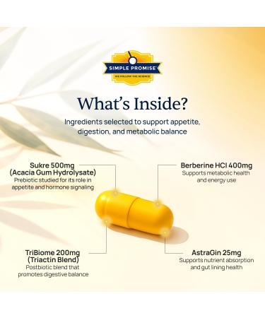 Simple Burn Daily GLP-1 Booster Weight Management Supplement with Berberine HCl for Women - GLP1 Natural Appetite Suppressant - Supports Fat Metabolism & Craving Control - 60 Capsules - Buy Online on GoSupps.com