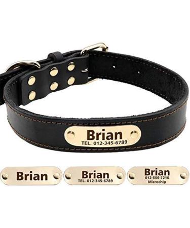 Tagme Personalized Leather Dog Collar - Engraved Name & Phone Number for Small Dogs - Black S (1-Pack) - Durable & Stylish - Buy Online on GoSupps.com