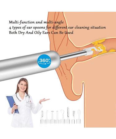 Ear Wax Removal Kit with Camera and 6 Ear Spoons - Ear Cleaner for iPhone, iPad, Android - Silver - Buy Online on GoSupps.com