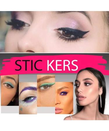 40 Pieces Cat Eye Makeup Stickers - Reusable Eyelid Line Stickers for Instant Eyeliner Outline - Easy to Clean & Flexible (Black) - Buy Online on GoSupps.com