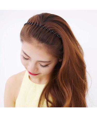 5-Piece Wave Style Metal Hair Bands for Men & Women - Flexible Slipproof Black Headbands - Buy Online on GoSupps.com