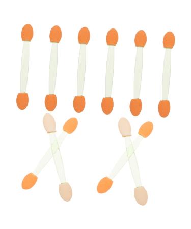 AUTSUPPL 100pcs Double Ended Eyeshadow Brush Makeup Tool Eyeshadow Stick Dual-side Sponge Brush Cosmetic Applicator Latex Sponge Eye Makeup Applicator Cosmetic Tool 6.5x1.3cm Green