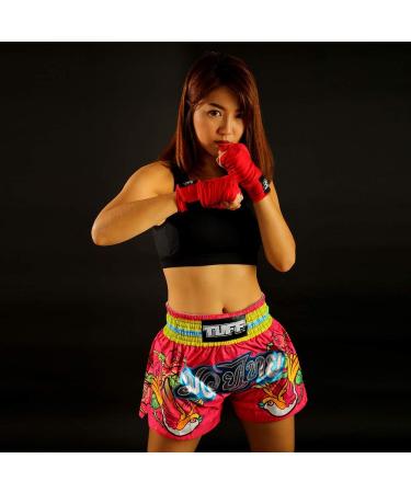 Tuff Sport Boxing Muay Thai Shorts Women Girls Kick Martial Arts Training  Gym Clothing Trunks Pink Rose X-Large