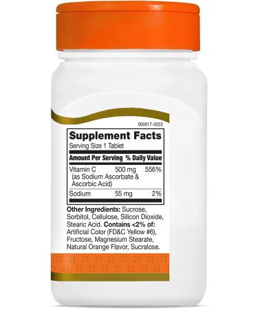 21st Century Chewable Vitamin C 500 mg - 110 Orange Tablets for Immunity Boost - Buy Online on GoSupps.com