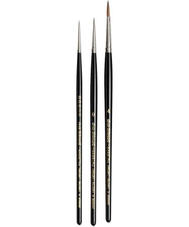 da Vinci Watercolor Maestro Kolinsky Red Sable Brush Set 5500-3 - Series 10 Sharp Round, Sizes 5/0, 0 & 4 | Elegant Black Gift Box | 3 Brush Set - Buy Online on GoSupps.com