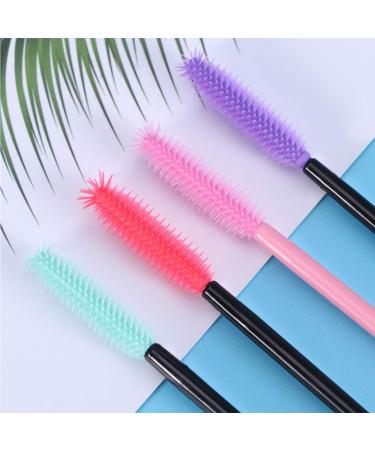 LEORX 200pcs Silicone Eyelash Brushes Disposable Mascara Applicator Wands Brush for Lash Extensions (Colorful) - Buy Online on GoSupps.com
