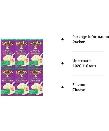 Annie'S - Macaroni & Cheese Shells White Cheddar 6 Oz. 112941 - Buy Online on GoSupps.com
