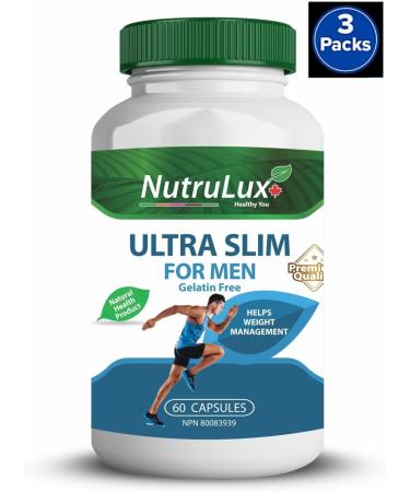 NutruLux Ultra Slim For Men (120mg Camellia Sinensis) Halal Vegan Gelatin Free Capsules - Weight Management Support Essential Supplement for Men's Slimming with Antioxidants - Daily Intake for Men Nutrient-Rich Slimming Capsules 180 Capsules (Pack of 3) - Buy Online on GoSupps.com