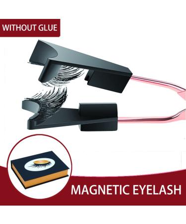 Gold Magnetic Eyelashes Applicator Tool Kit with 2 Pairs of Glue-free Magnetic False Eyelashes - Natural Bushy Look - Buy Online on GoSupps.com