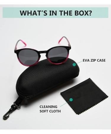 Eyekepper Key Hole Spring-Hinged Round Bifocal Sunglasses - Stylish +1.75 Sunshine Readers in Black-Green | International Shipping - Buy Online on GoSupps.com