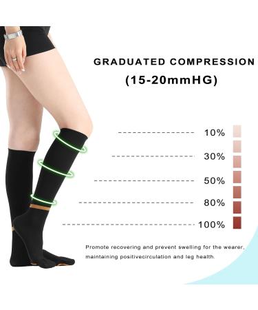 Shop T.E.D. Anti Embolism Compression Stockings for Women & Men | 15-20 mmHg Knee High Ted Hose for Post Surgery Swelling Varicose Veins Edema & DVT - Black Large - Buy Online on GoSupps.com