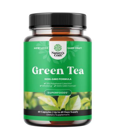 Green Tea Extract Capsules - Pure Extract - Weight Loss Pills - Burn Belly Fat - Metabolism Booster - Lose Weight Fast - for Men and Women Natural Detox Cleanse