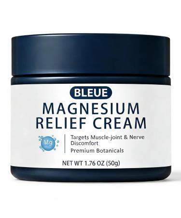 Bleue Magnesium Joint Relief Cream Fast-Acting Deep Absorption Formula for Muscle & Joint Comfort Non-Greasy Magnesium Lotion for Neck Back & Legs 1.76oz(1pc)