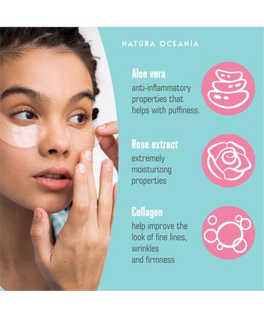 Natura Oceania Crystal Eye Patches 10 Pair Pack - Rejuvenating Anti Aging Eye Masks with Rose & Aloe Vera for Undereye Wrinkle Repair, Firming, and Brightening - Buy Online on GoSupps.com