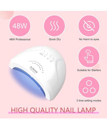 Saviland Poly Nail Gel Kit - Pink Series 7 Colors Nail Extension Set with 48W Nail Lamp and Manicure Tools - for Salon Quality Nails at Home - Buy Online on GoSupps.com