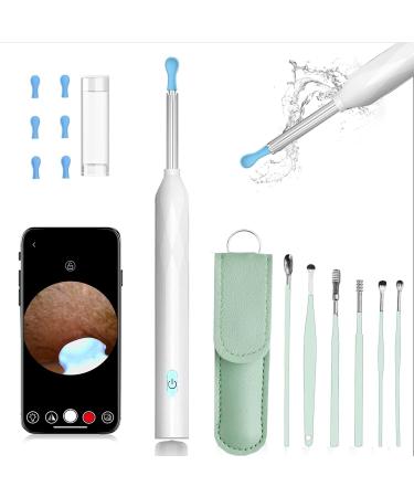 Fenxyo Wireless Ear Wax Removal Kit with Camera 8 Million Pixel HD Otoscopes IP67 Waterproof Wax Remover Wifi Ear Pick Cleaning Tool for iPhone Ipad Android Smart Phones(White)