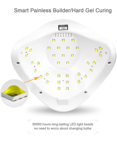 SUNUV 48W UV LED Nail Lamp for Gel Polish Manicure and Pedicure - Professional Dryer with Sensor and 4 Timers - Valentine Gift for Girls Women - Buy Online on GoSupps.com