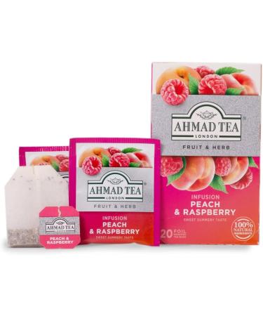 Ahmad Tea Peach & Raspberry Infusion - 20 Teabag Peach 20 Count (Pack of 1) - Buy Online on GoSupps.com