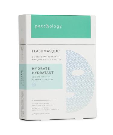 Patchology Facial Sheet Masks - Men & Women Face Masks Skincare Sheet for Brightening Moisturizing & Hydrating Skin in 5 Minutes - Best Face Sheets Moisturizer (4 Count) Hydrate