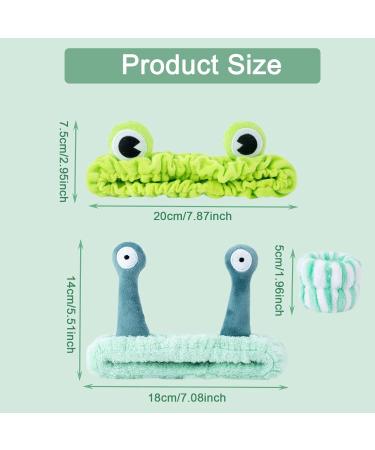 MUNSKT 3 Pieces Face Wash Headband with Two Face Wash Wristbands Skin Care Headband Spa Headband Facial Makeup Head Band Snail Frog Crab Headband Coral Fleece eadband for Washing Face - Buy Online on GoSupps.com
