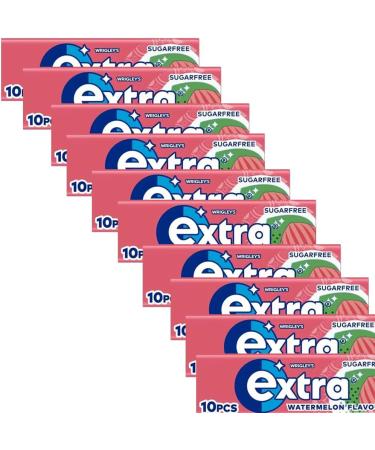 10 x Wrigley's Extra Sugar Free Watermelon Gum 10 Pieces 14g - Buy Online on GoSupps.com