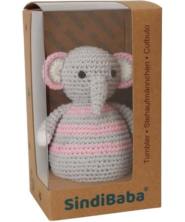 SESIBABA Jumbo Pink Elephant Toy - Handmade & Crocheted Motor Toy for Babies 0 Months - Wobble & Bell Effect - Soft Plush Gift - Buy Online on GoSupps.com