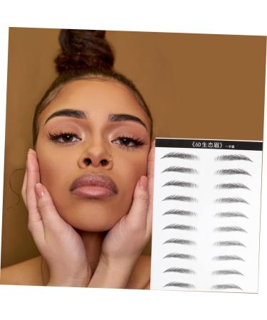 DRESSOOS 4 Sheets Pairs Eyebrow Sticker Hair-like Simulation Artificial Eyebrow Patch Black - Buy Online on GoSupps.com