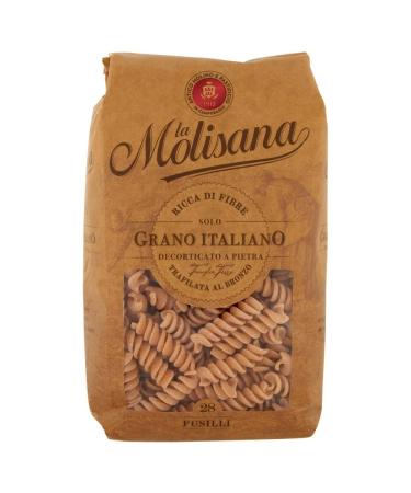 Italian Gourmet E.R. La Molisana Pasta Integrale Fusilli No. 28 Whole Grain Pasta 100% Italian Wheat Bronze Paste 500g + Italian Gourmet Polpa di Pomodoro 400g