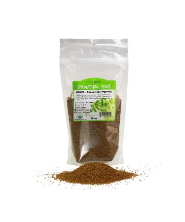 Certified Organic Alfalfa Sprouting / Sprout Seeds - Seed For Sprouts - 16 Oz